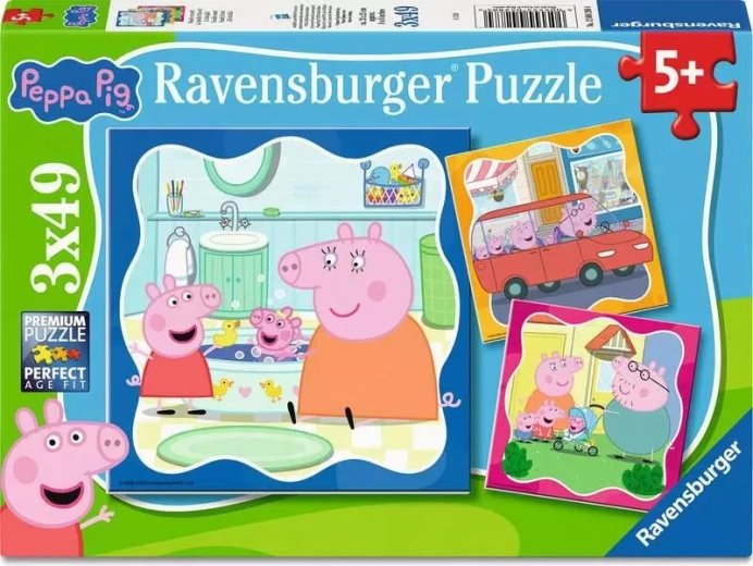 Puzzle Ravensburger Peppa Pig – la familia es lo primero 3×49 piezas