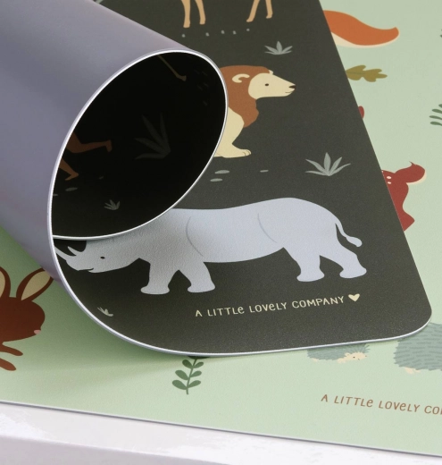 A Little Lovely Company mantel individual con animales de la sabana