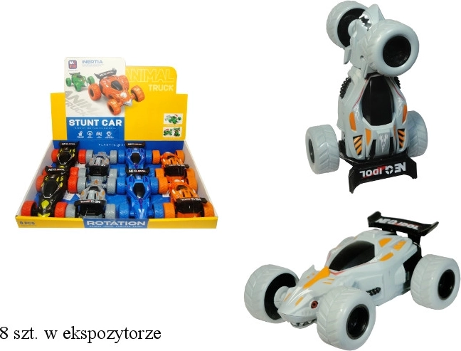 Coche de acrobacias con eje giratorio y tracción por fricción