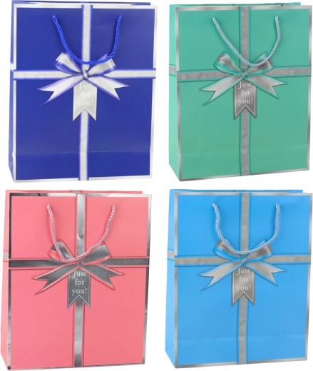 Bolsa de regalo de papel con lazo Just for you 32 × 26 × 12 cm