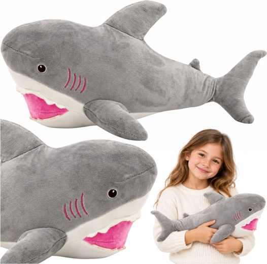 Tiburón de peluche 50 cm gris