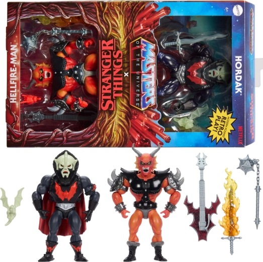 Mattel Masters of the Universe Origins x Stranger Things set de figuras Hordak y Hellfire-Man