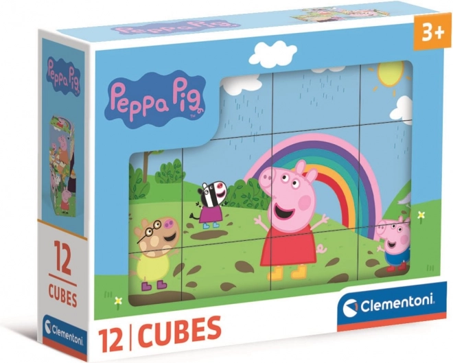 Cubos con imágenes Peppa Pig de Clementoni, 12 cubos