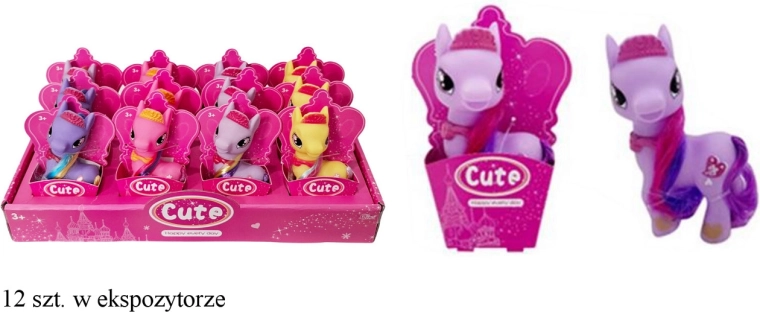 Figura de poni de colores con melena larga