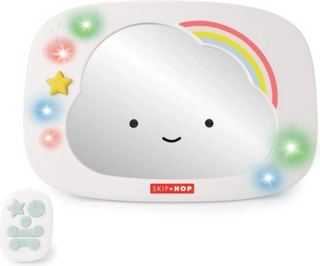 Espejo retrovisor para silla de coche con luces y sonidos Silver Lining Cloud de SKIP HOP