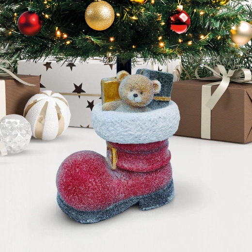 Soporte para árbol de Navidad con forma de bota de Papá Noel