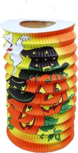 Farolillo de Halloween con calabazas alegres 15 cm