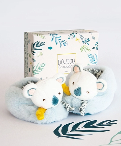 Set de regalo Doudou - Set de primeros patucos con sonajeros