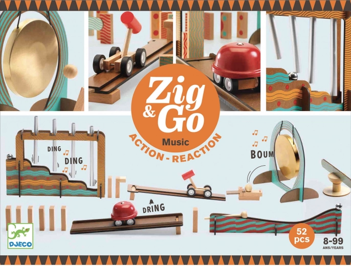Pista de madera Zig Go Música 52 piezas Djeco