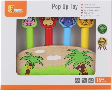 Juego de madera con animales tipo pop-up