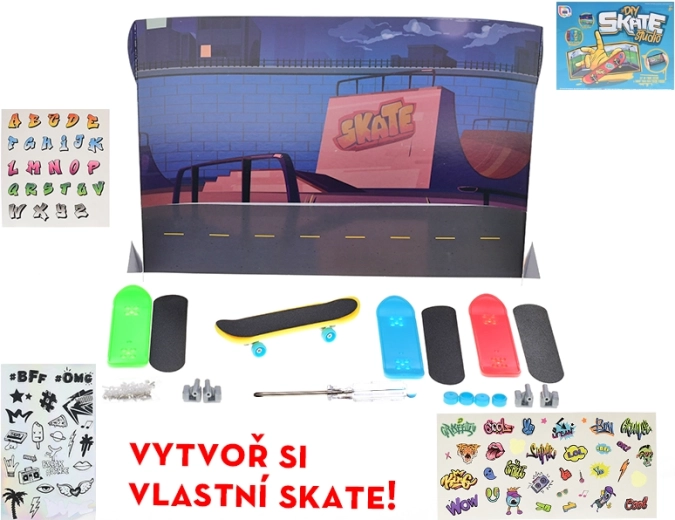 Set creativo para fingerboard de 9,5 cm: montaje y decoración, 4 tablas