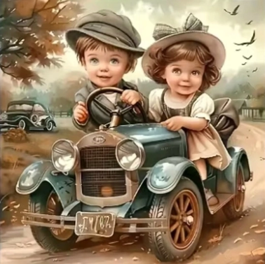Norimpex pintura por números Niños en el coche 40 × 50 cm