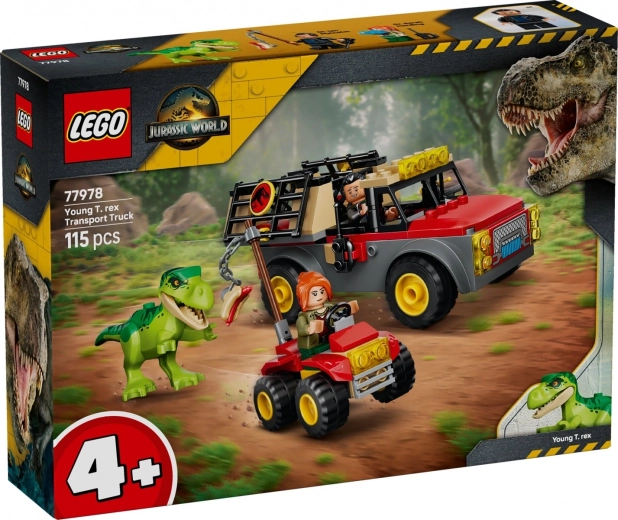 LEGO Jurassic World camión de transporte con cría de T. rex