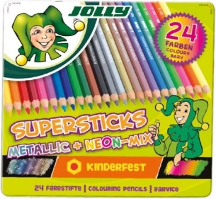 Lápices de colores Supersticks 24 colores, incluidos metalizados y neón
