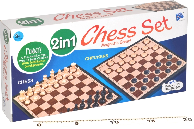 Ajedrez y damas magnéticos 2 en 1