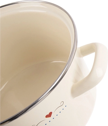 Esmalte resistente y borde de acero inoxidable