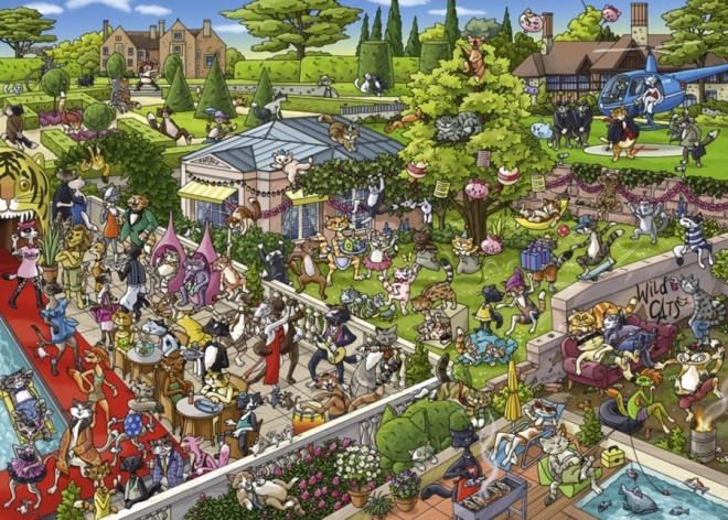 Puzzle Fiesta de gatos 1000 piezas