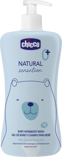 Chicco Natural Sensation champú para el cabello y el cuerpo con aloe y manzanilla 500 ml