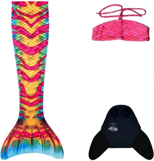 Cola de sirena Aquaris Coral S con monofin y bikini