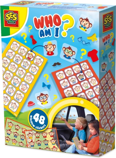 Juego de viaje Adivina quién soy con pegatinas para la ventana