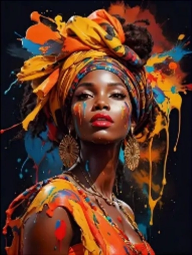 Pintura con diamantes Africana II 30 × 40 cm