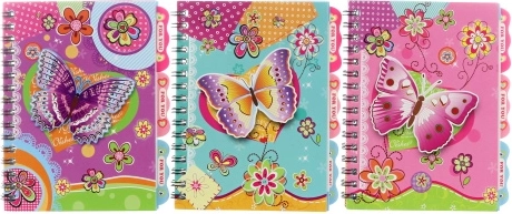 Cuaderno Mariposa con encuadernación en espiral 10 × 14,5 cm