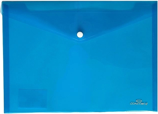 Carpeta portadocumentos CONCORDE con broche A4 – azul transparente