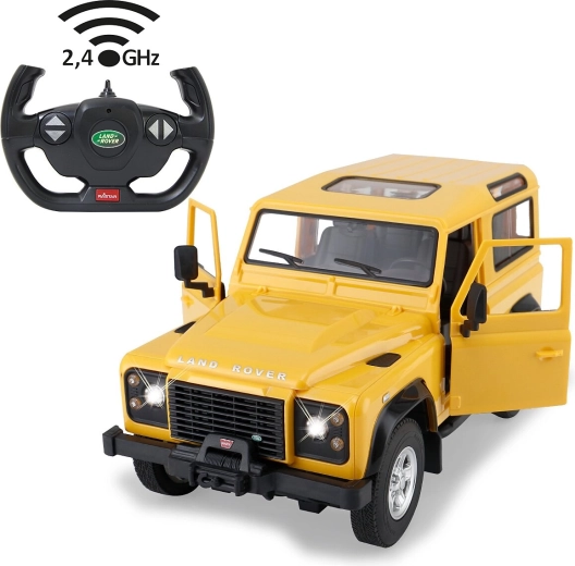 Modelo RC Land Rover Defender 1:14 amarillo