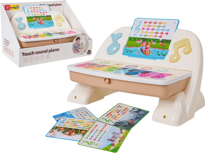 Piano táctil de colores con soporte