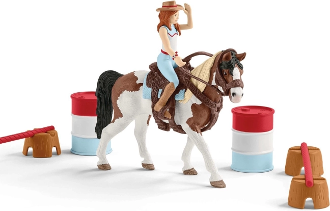 Schleich Horse Club set de equitación western Hannah – set de barrel racing