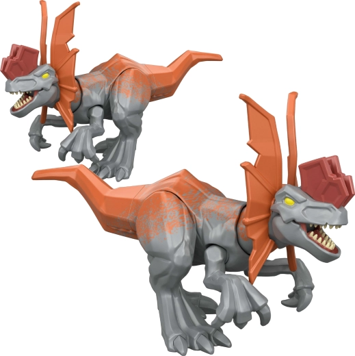 Mattel Jurassic World Mayhem Mix-Ups figura de dilofosaurio 2 en 1