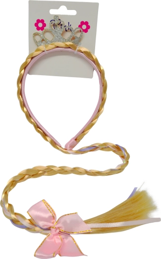 Diadema con corona y trenza para pequeñas princesas