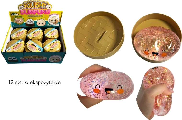 Aplastador antiestrés de gel elástico con forma de dumpling - 1 unidad