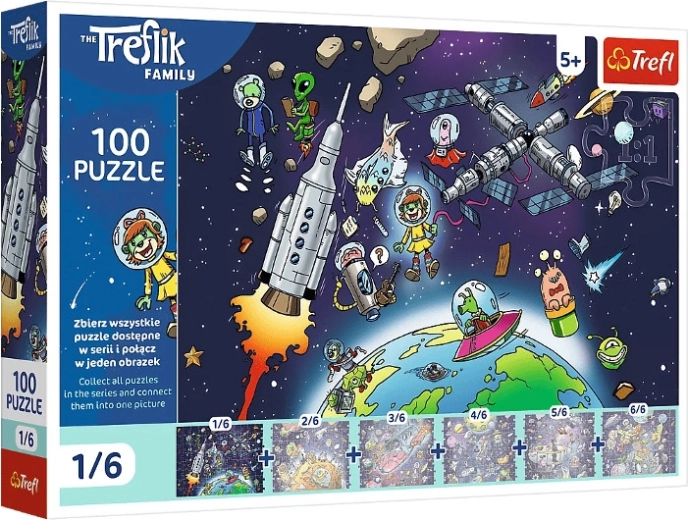Puzzle Trefl de 100 piezas Treflinka en el espacio