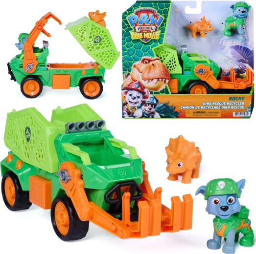 Spin Master Patrulla Canina Dino Rescue: camión de reciclaje de Rocky con figuras 23 cm