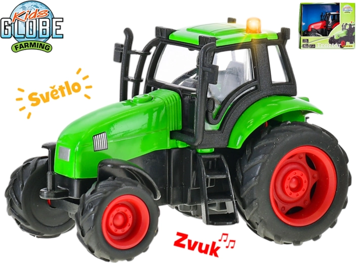 Kids Globe Farming tractor metálico 11 cm con inercia, luz y sonido