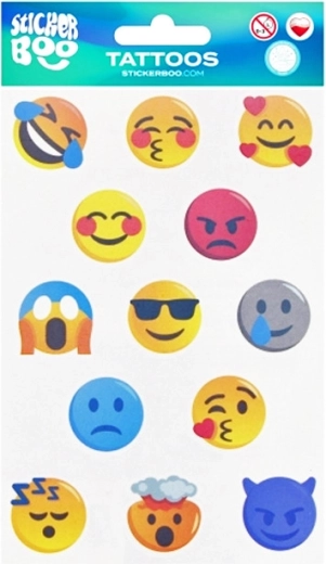 Tatuajes temporales de emoticonos para niños
