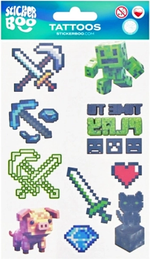 Tatuajes temporales de Minecraft – set de 10 diseños