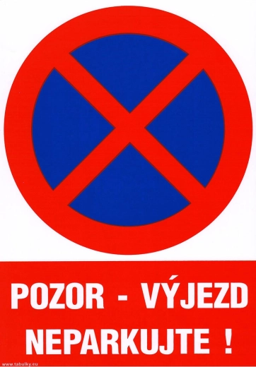 Cartel adhesivo Atención salida – No aparcar, A4 (210 × 297 mm)