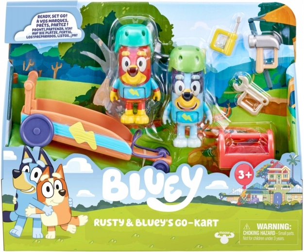 Figuras Bluey Kart con 2 figuritas de perritos