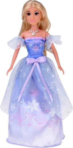 Muñeca articulada con vestido de gala brillante