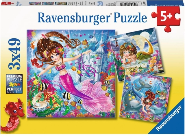 Puzzle Ravensburger Sirenas mágicas 3×49 piezas