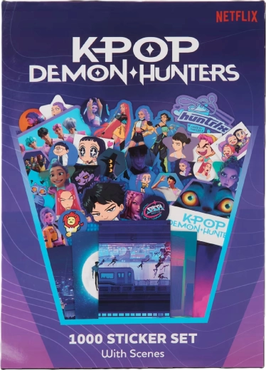 Set de 1000 pegatinas KPop Demon Hunters con escenas