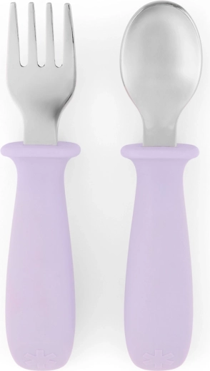 Skip Hop Besties squad set de cuchara y tenedor purple 12m+