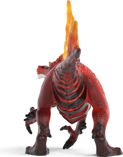 Dinosaurio de fuego con púas incandescentes