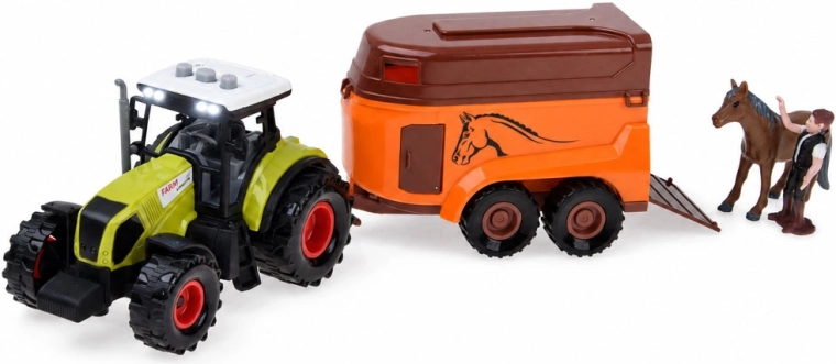 Tractor con remolque y efectos de luz y sonido