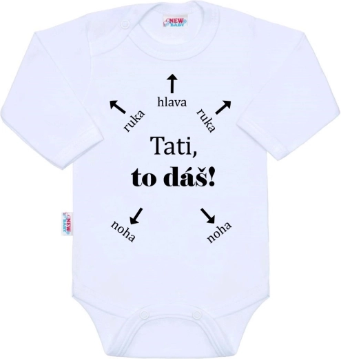 Body de algodón con estampado New Baby Tati, ¡tú puedes! manga larga