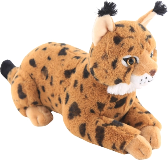 Lince rojo de peluche tumbado 30 cm