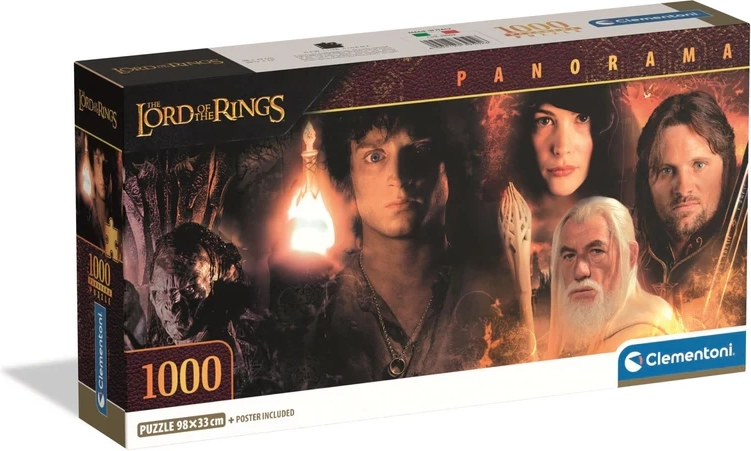 Puzzle panorámico El Señor de los Anillos – Héroes de la Tierra Media 1000 piezas CLEMENTONI
