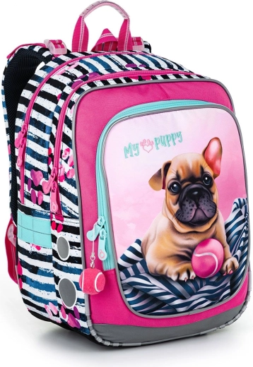 Mochila escolar ligera Topgal con bulldog